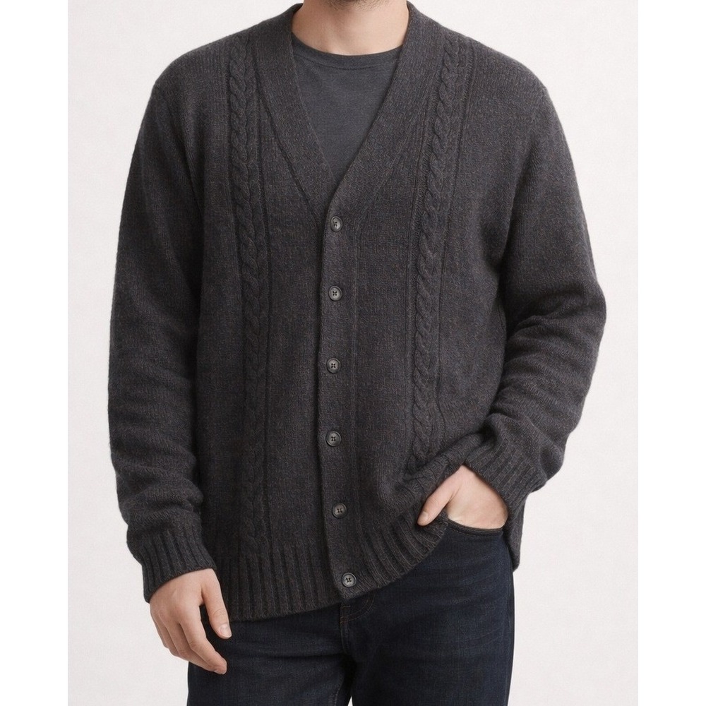 Vintage Dockers Chunky Cableknit Cardigan Sweater Men Large Grandpa Oversized